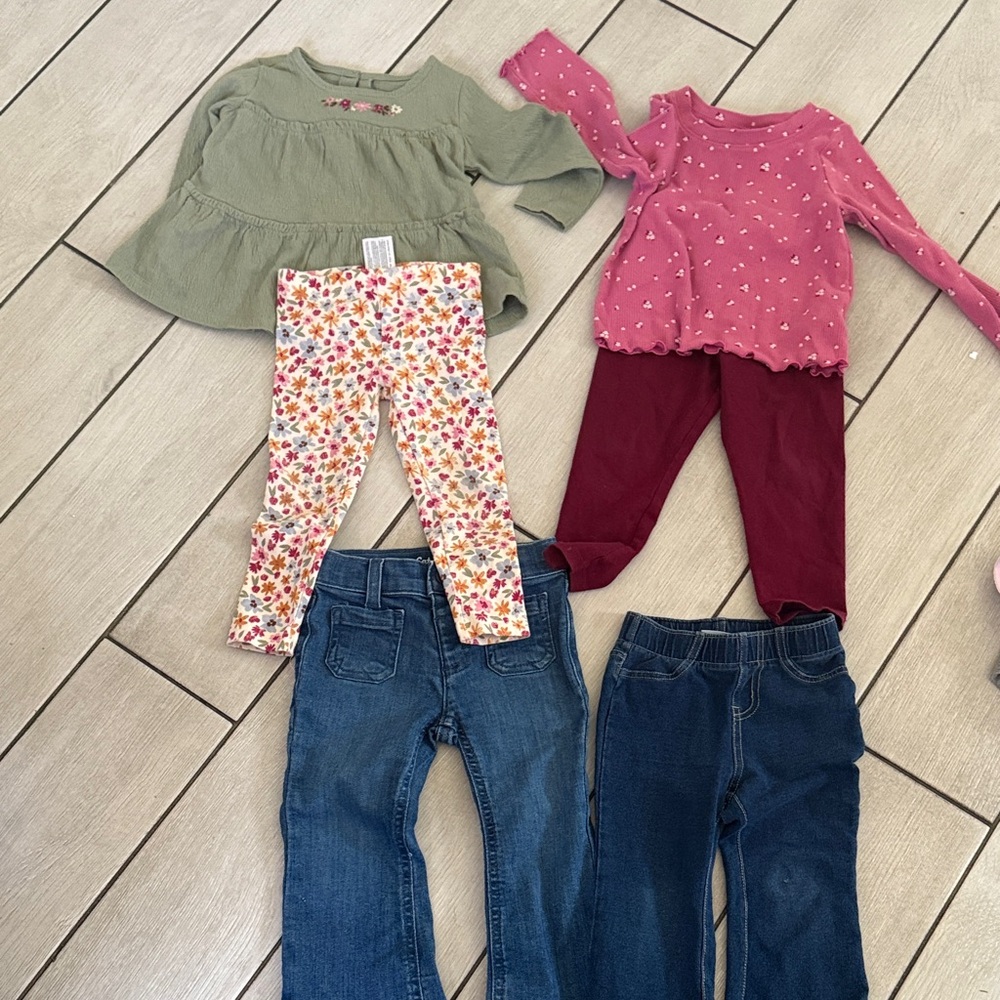 2T Girls' Clothing Bundle with Tops and Pants